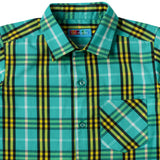 Boys Green & Yellow Check Shirt
