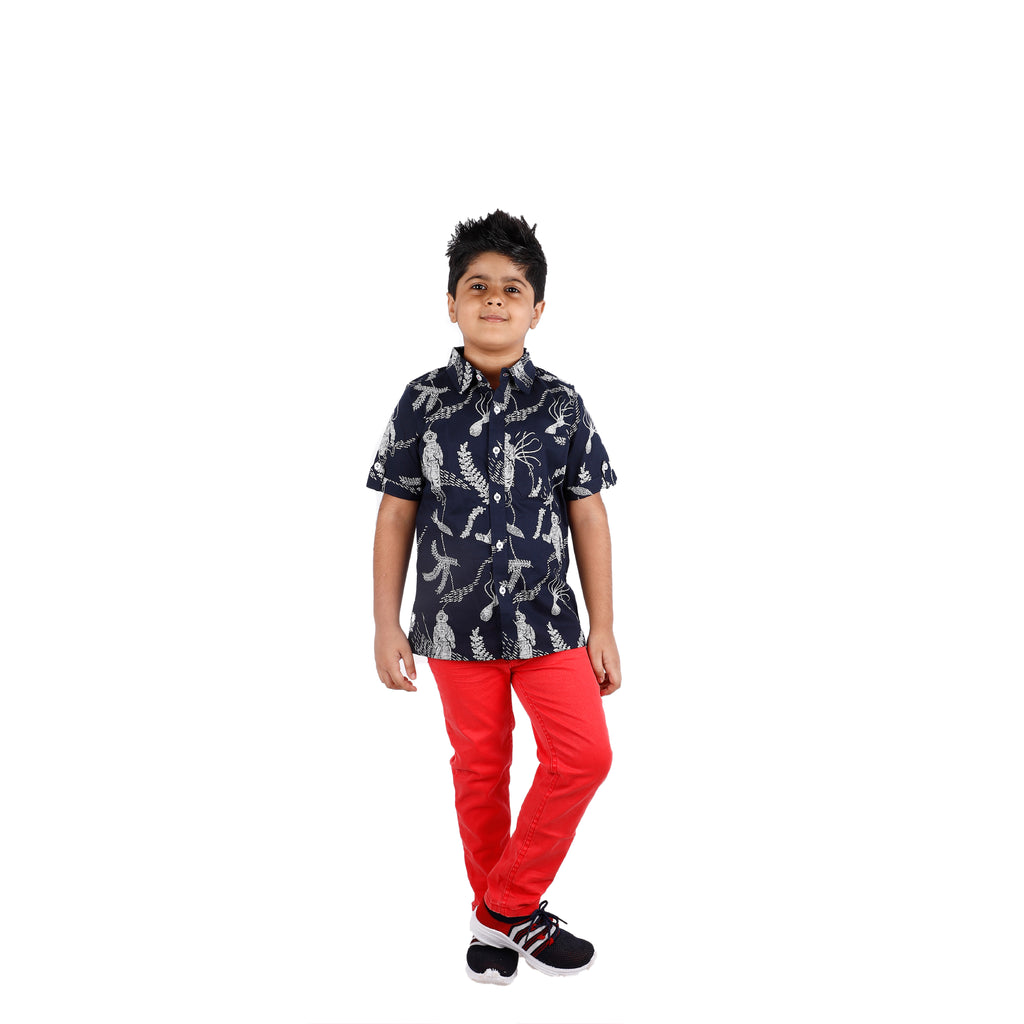 Boys Red Pull On Trouser