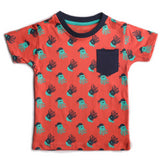 Boys Red Octopus Print T-shirt