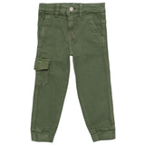 Boys Olive Green Cargo Stretch Joggers