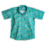 Boys Aqua Blue Sea Animal Print Shirt