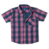 Boys Pink & Blue Check Shirt