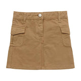 Girls Brown Cotton Stretch Skirt