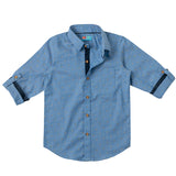 Boys Blue Polka Dots Print Shirt