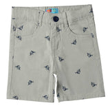 Boys Light Grey Shark Print Shorts