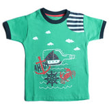 Boys Sea Green Sailor Print T-shirt