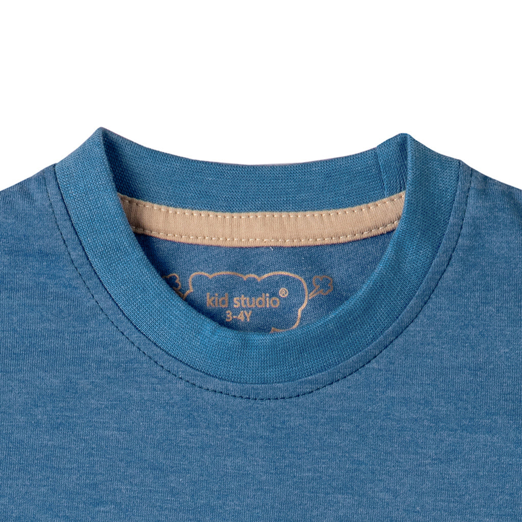Boys Blue Dino Kit Print T-shirt