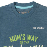 Boys Blue Text Print T-shirt