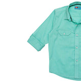 Boys Sea Green Cotton Slub Shirt