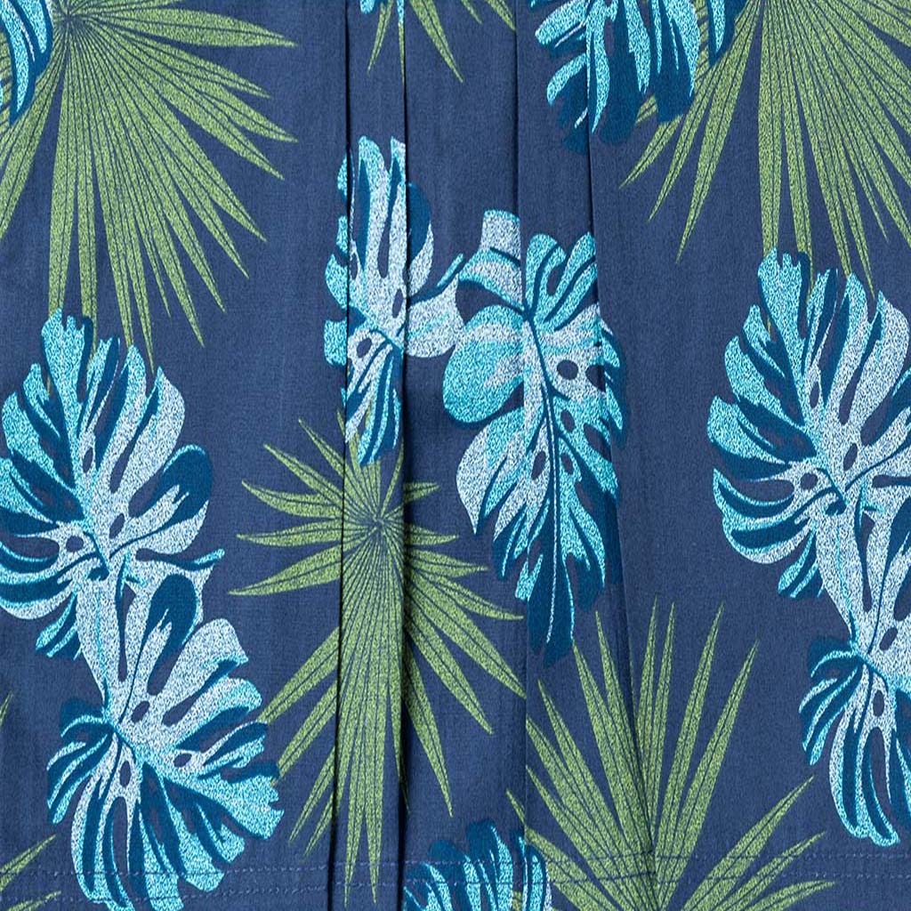 Girls Blue Palm Printed Cotton Top