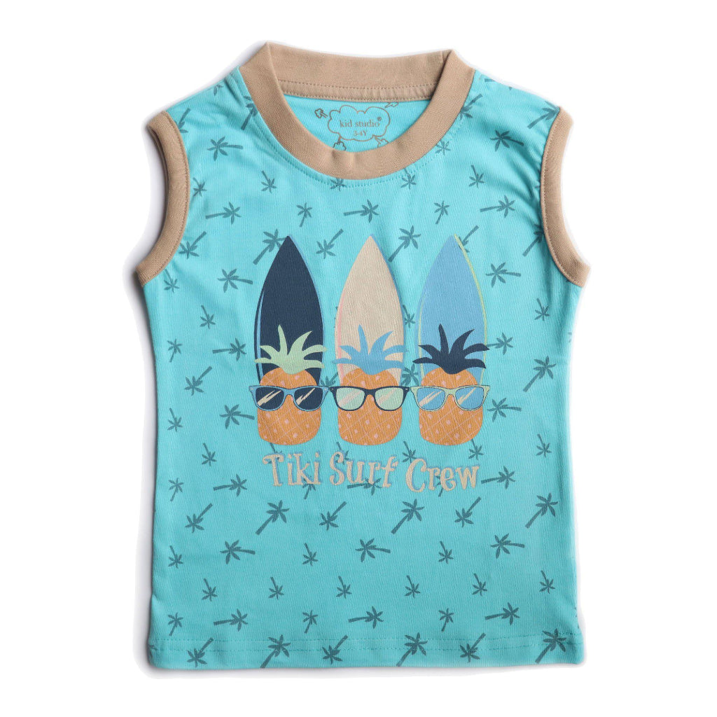 Boys Blue Coconut Print  T-shirt
