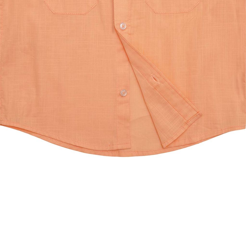 Boys Orange Cotton Slub Shirt
