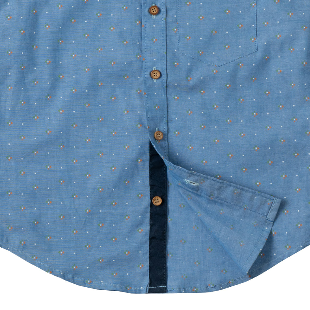 Boys Blue Polka Dots Print Shirt