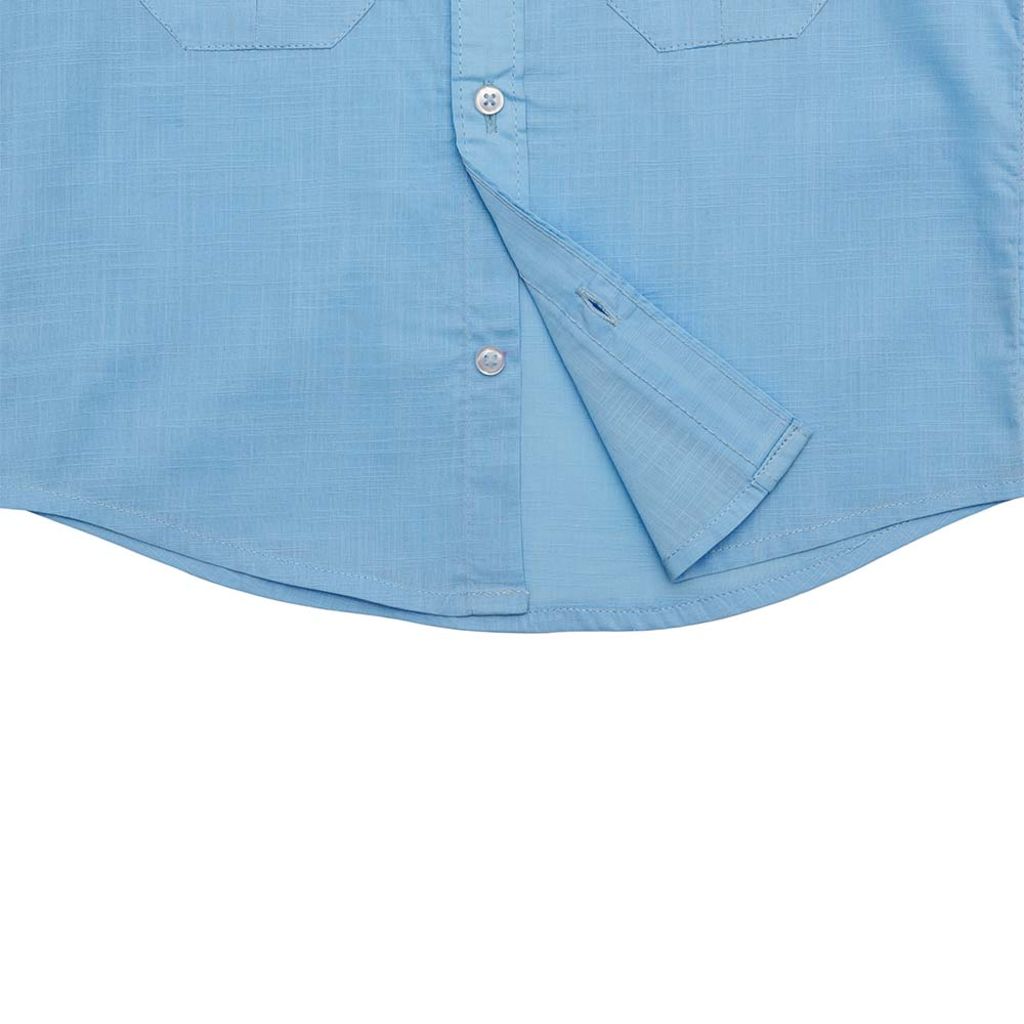 Boys Light Blue Cotton Slub Shirt