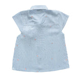 Girls Light Blue Stripe Cotton Top