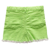 Girls Neon Green Cotton Stretch Skirt