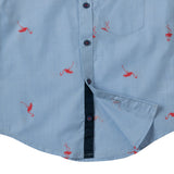 Boys Light Blue Flamingo Print Shirt