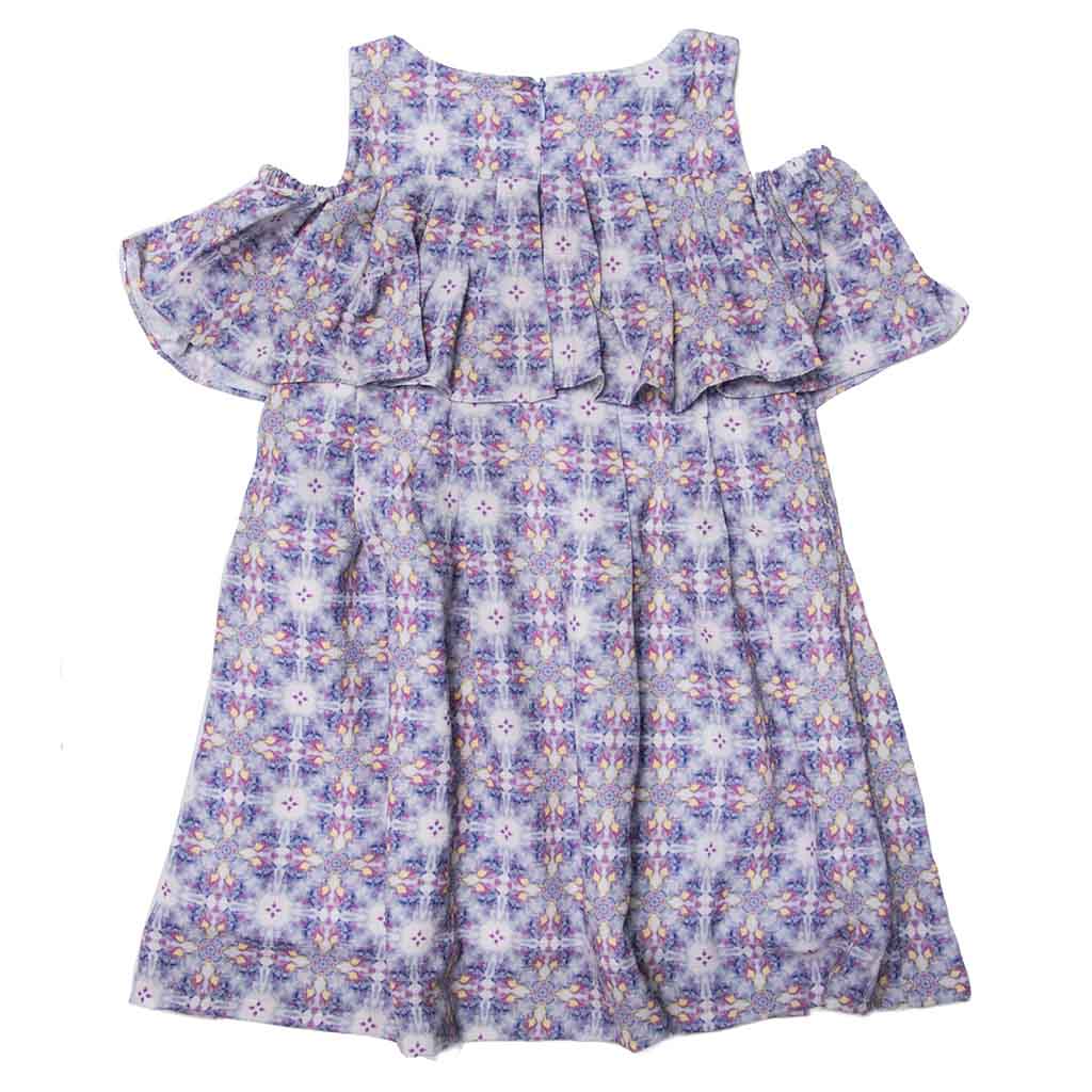 Girls Lavender Floral Print Dress