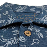 Boys Blue Dino Print Shirt