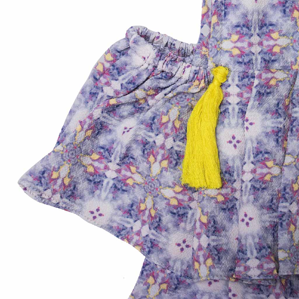 Girls Lavender Floral Print Dress