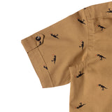 Boys Brown Dino Print Shirt