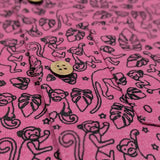 Boys Pink Monkey Print Shirt