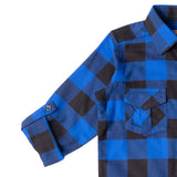 Boys Royal Blue & Black Flannel Shirt