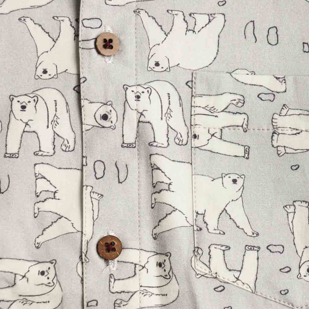 Boys Grey Polar Bear Print Shirt