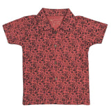 Boys Red Printed Shirt
