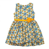 Girls Yellow Floral Print Dress