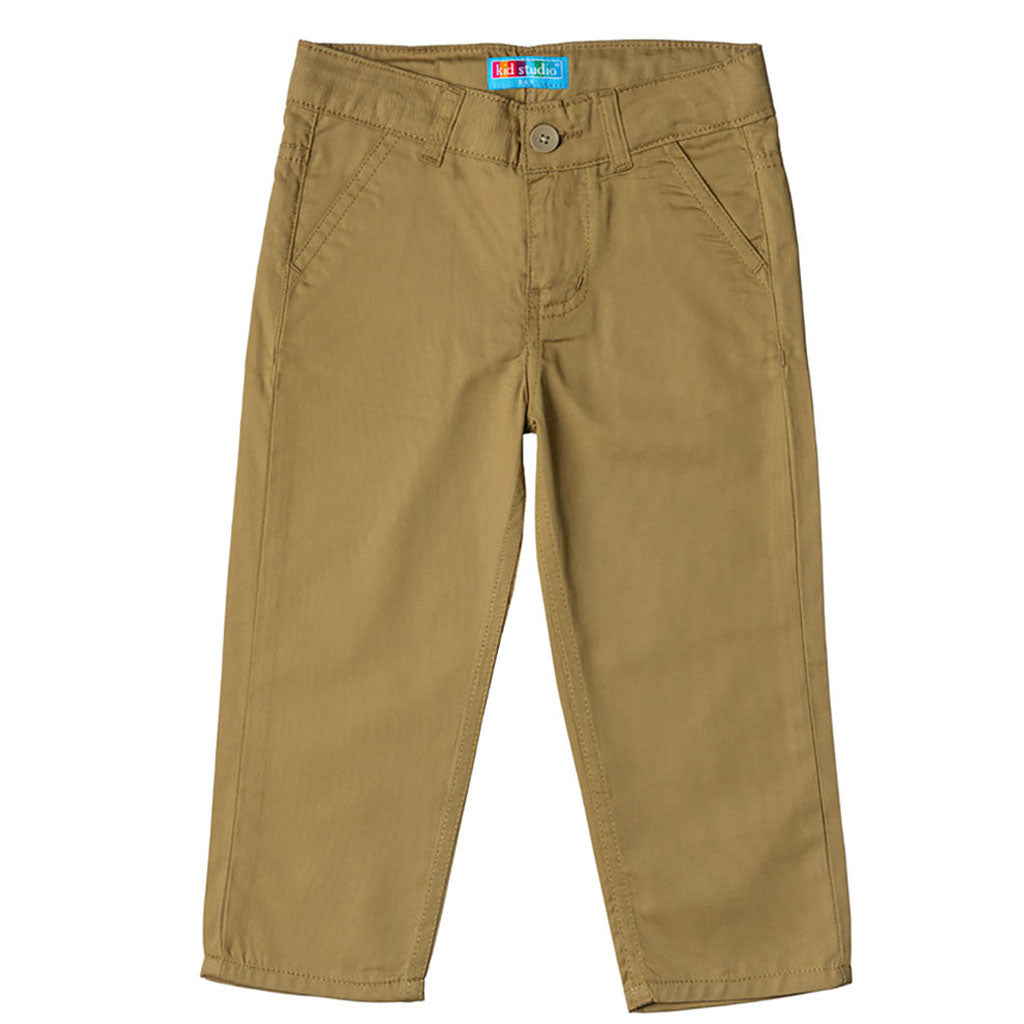 Boys Khaki Regular Fit Trouser