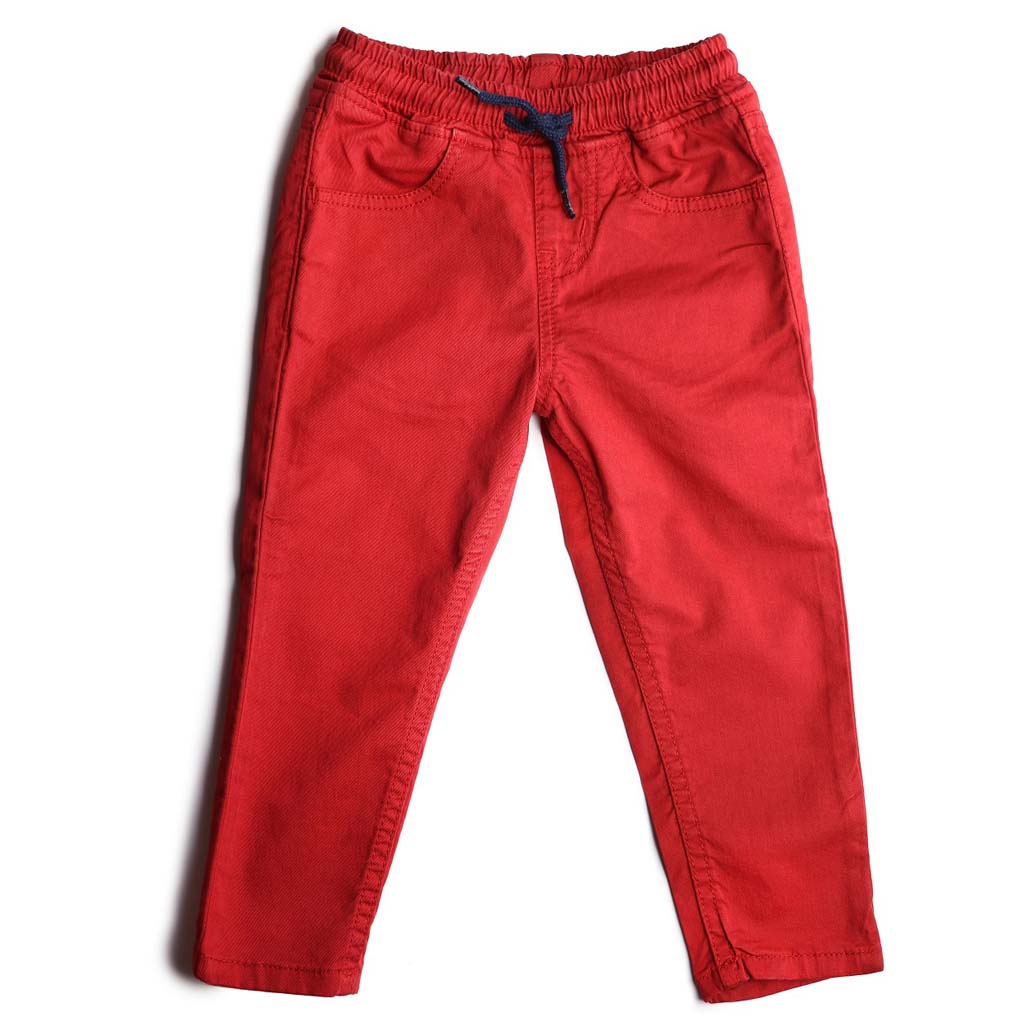 Boys Red Pull On Trouser