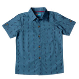 Boys Blue Animal Printed Shirt
