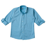 Boys Light Blue Cotton Twill Shirt