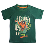 Boys Olive Green Monkey Print T-shirt