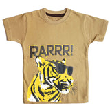 Boys Mustard Tiger Print T-shirt
