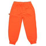 Kids Neon Orange Knit Cargo Joggers