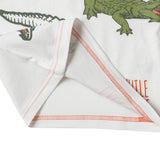 Boys White Crocodile Print T-shirt
