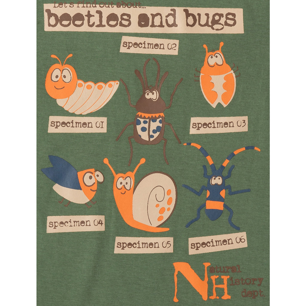 Boys Olive Green Bugs Print T-shirt