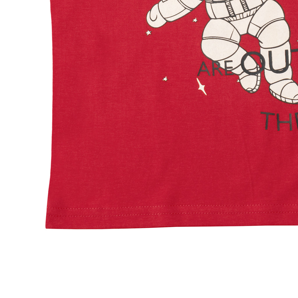 Boys Red Astronaut Print T-shirt