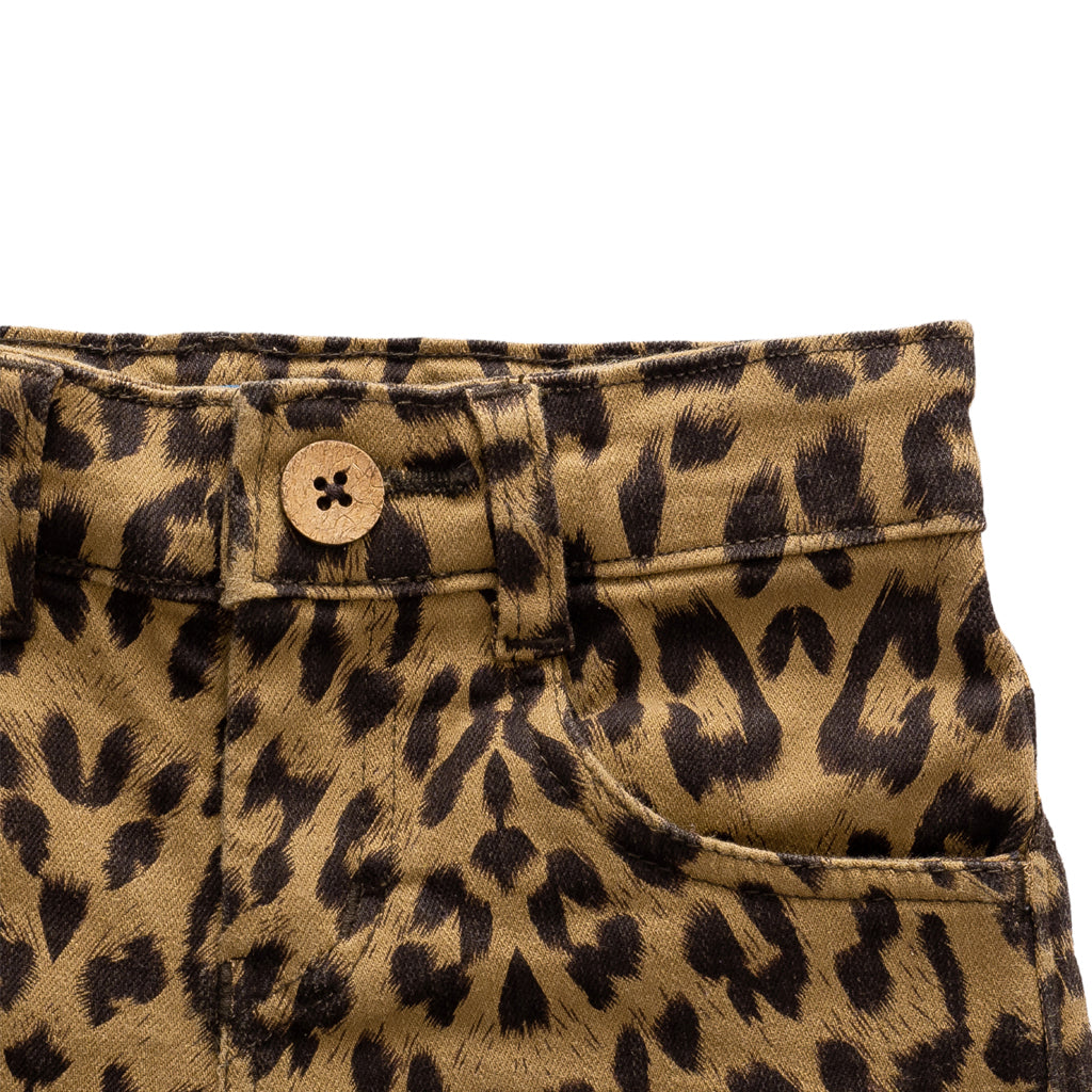 Girls Brown Cheetah Print Short