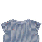 Girls Blue Stripe Cotton Top