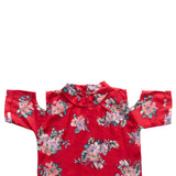 Girls Red Floral Cotton Top